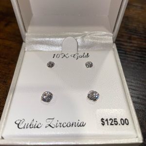 NWT Taylor Grace 10k Gold Cubic Zirconia Earrings